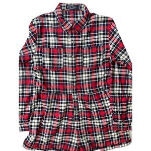 Evil Twin Women's Red Plaids Cotton Big Wednesday Playsuit Romper Size L $89